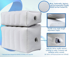 Flypal inflatable foot rest on flights respects airline policies while maximizing comfort.
