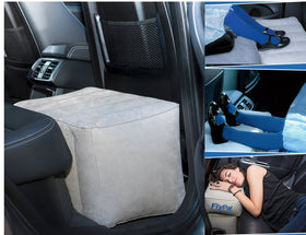 Flypal lightweight portable foot rest inflates quickly for easy travel and storage.