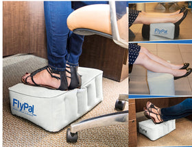 Flypal under-desk foot rest for office use promotes better posture and reduced fatigue.