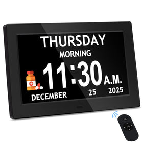 FLYRUIT 10.1-inch digital clock display with bold digits for easy reading