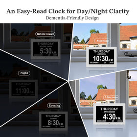 FLYRUIT clock with large digits close-up for legibility
