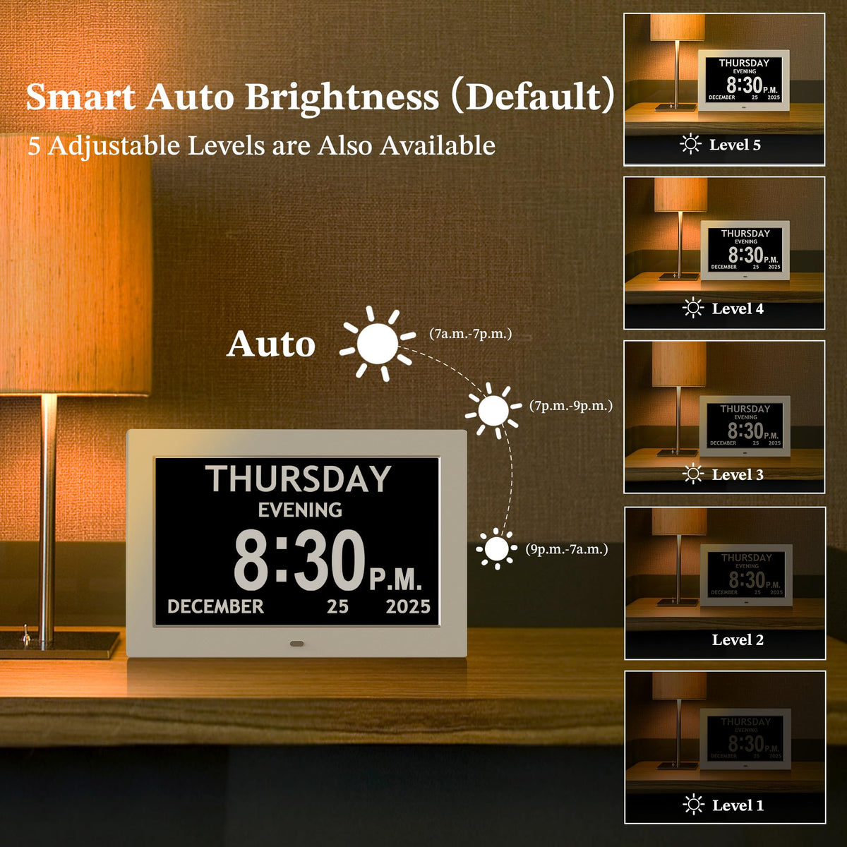 FLYRUIT clock mounted on wall or placed on a bedside table