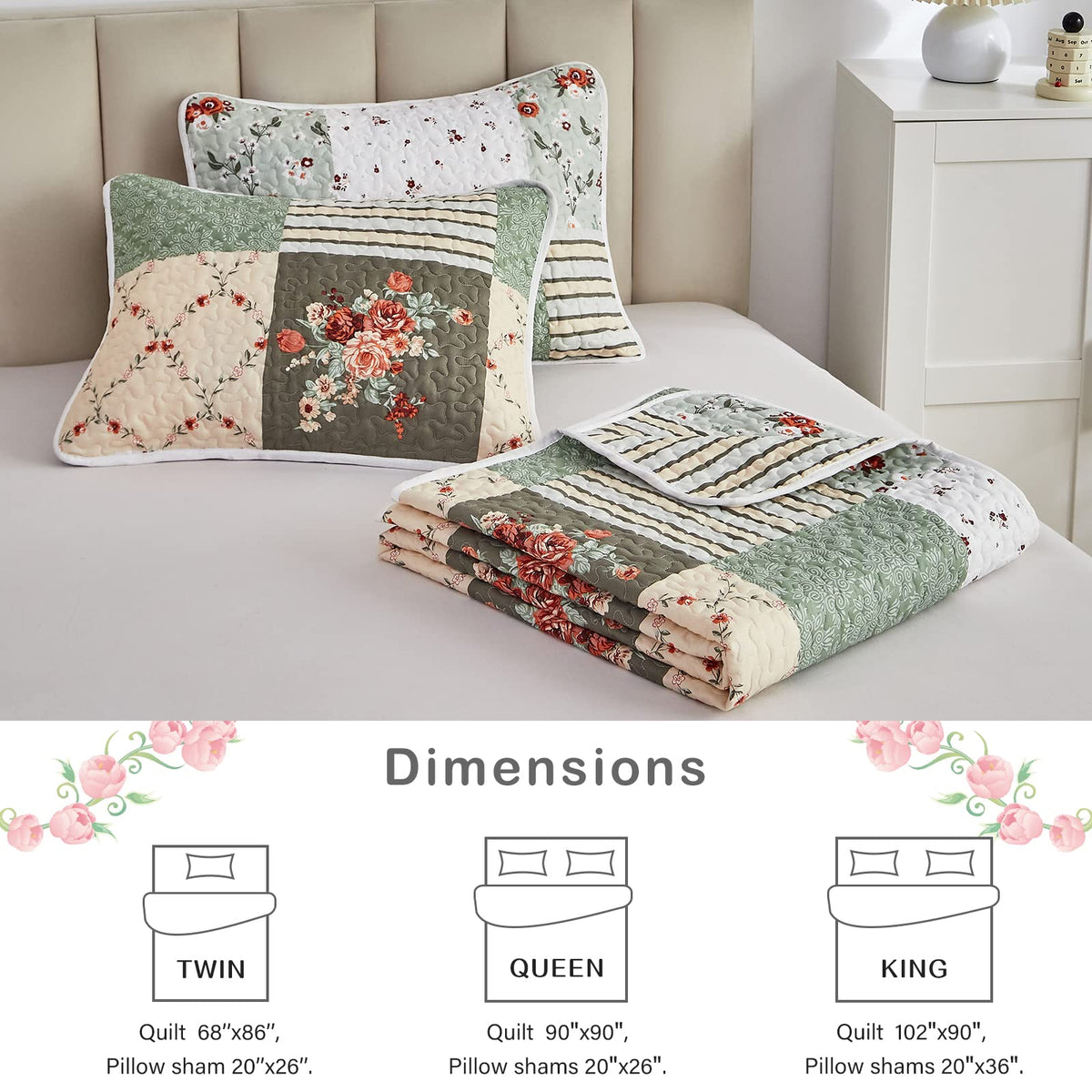 All-season bedspread suitable for queen or full beds.