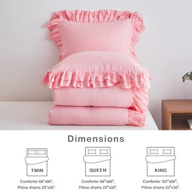 Flysheep pink comforter folded neatly for storage.