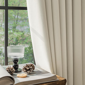 FMFUNCTEX beige blackout curtains providing enhanced privacy in living room