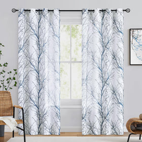 FMFUNCTEX grommet-top curtains with eight silver grommets for easy rod mounting.