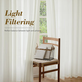 FMFUNCTEX easy-care beige curtains machine washable for quick refresh