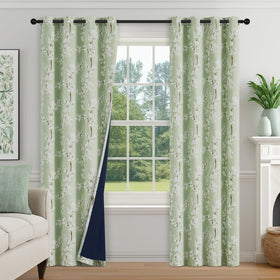 FMFUNCTEX floral curtains in sage green for bedrooms with soft texture