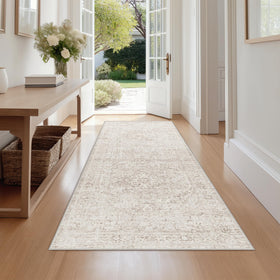 FMFUNCTEX hallway runner rug with medallion design adds elegant hallway flair.