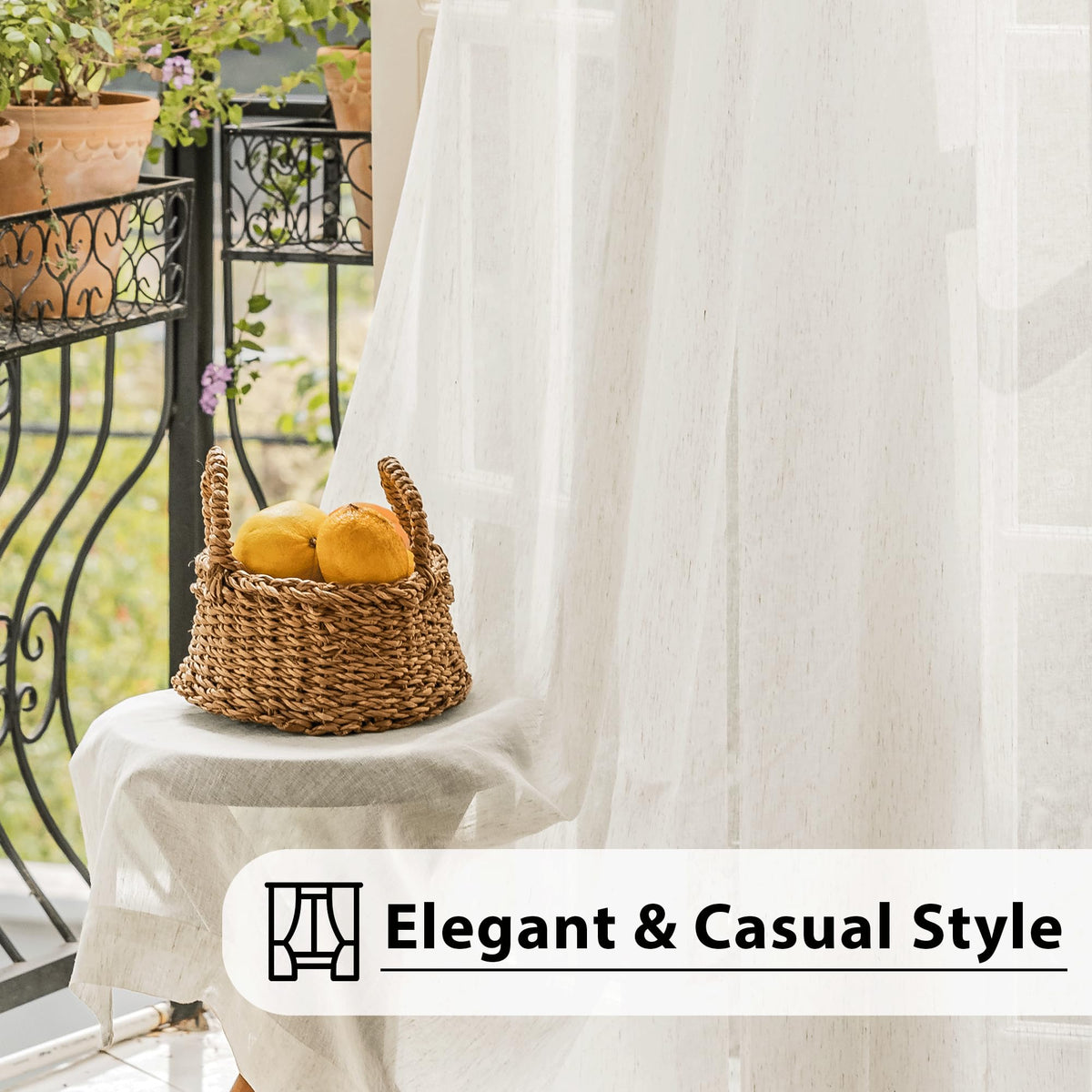 Versatile curtains suitable for kitchen, office, or sunlit studio