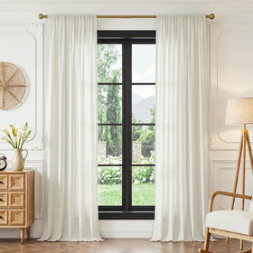 FMFUNCTEX light-filtering beige curtains brightening living room ambiance