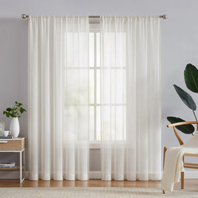 FMFUNCTEX linen sheer curtains in the living room provide gentle privacy with natural light