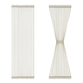 FMFUNCTEX linen sidelight curtain closeup reveals flax texture and soft translucence.