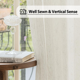 FMFUNCTEX linen sidelight panel sheer texture diffuses natural light gently.