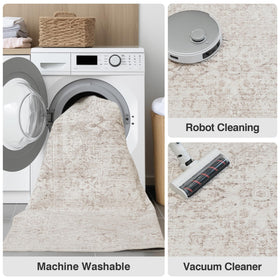 FMFUNCTEX low-pile entryway rug fits under doors and furniture.