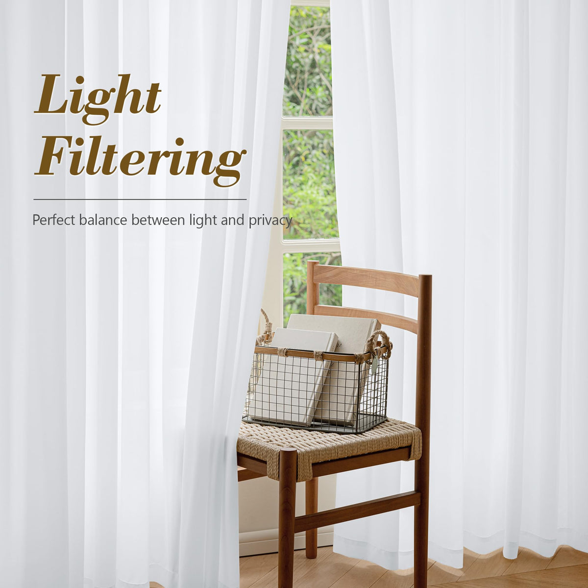 FMFUNCTEX rod-pocket curtains install easily with a clean drape