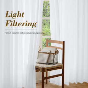 FMFUNCTEX rod-pocket curtains install easily with a clean drape