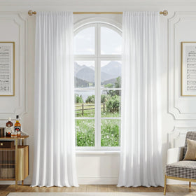 FMFUNCTEX white sheer bedroom curtains provide soft daylight and privacy