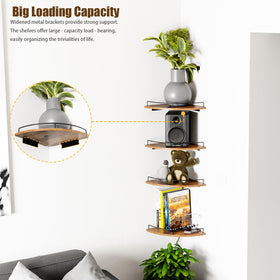 FNBAR floating corner shelves rustic wood for stylish room organization