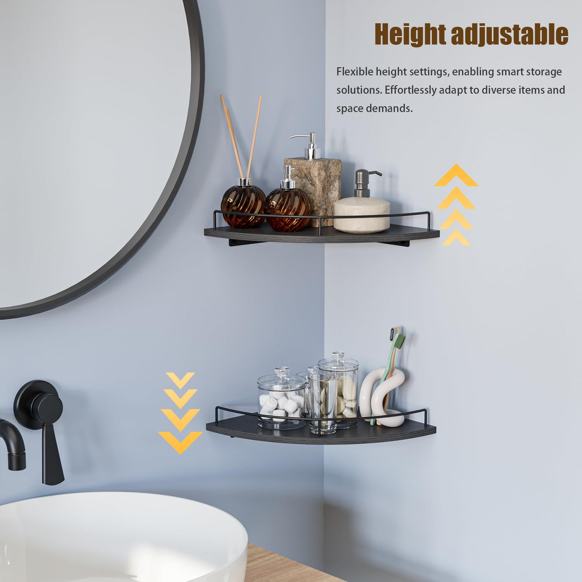 FNBAR living room display shelf set for decor and small belongings.