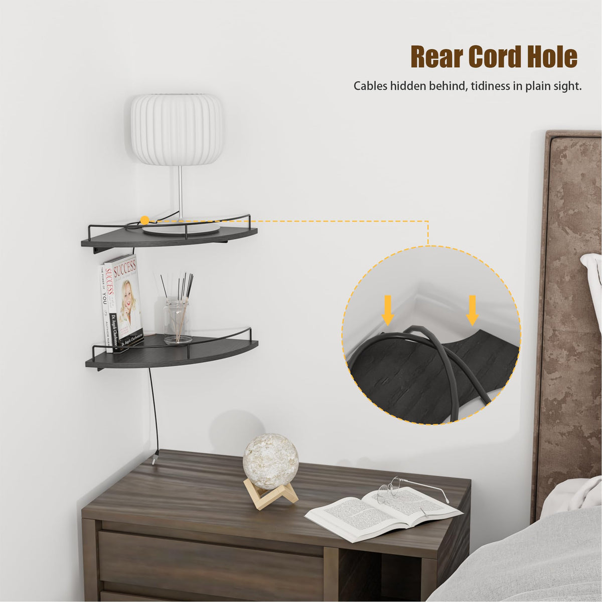 FNBAR wall-mount shelves with guardrail keep items secure in bathrooms or kitchens.