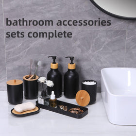 FNGJMJG matte black toilet brush neatly stored for a tidy bathroom