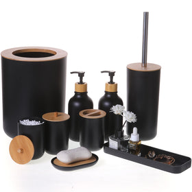 FNGJMJG matte black toothbrush holder on a clean counter for organized brushing