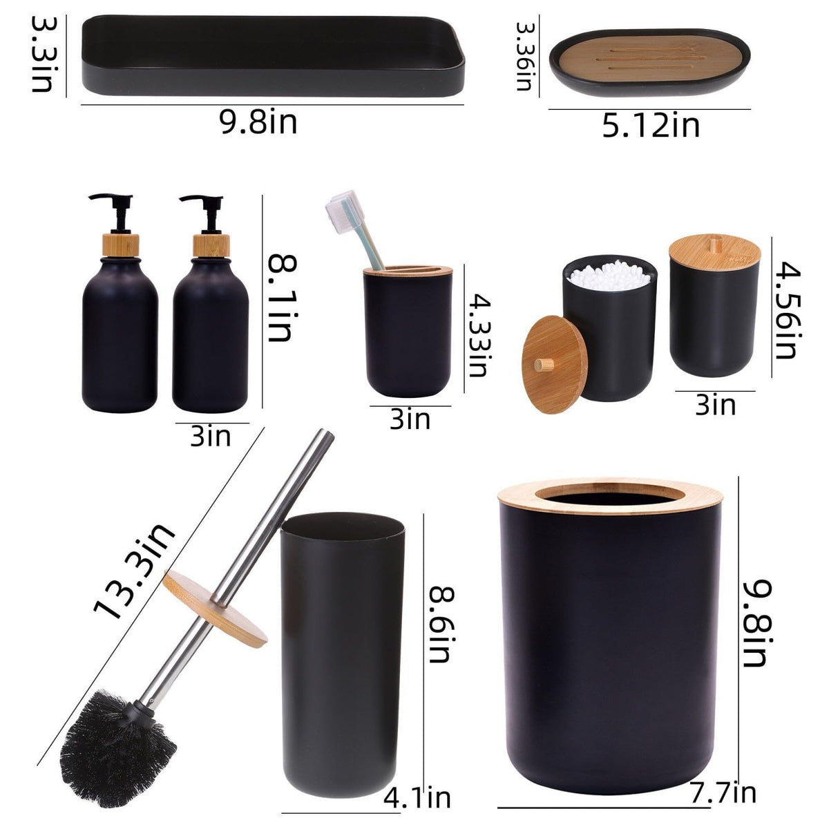 FNGJMJG matte black vanity tray organizing cosmetics and small items