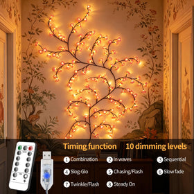 Eight lighting modes on FNHMSL Cherry Enchanted Willow Vine Lights