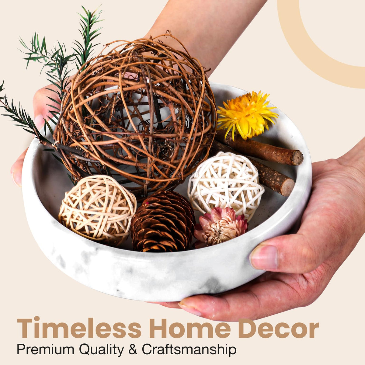 FNTSTICGOODS Marble Decorative Bowl serves as a catch-all for keys and small items
