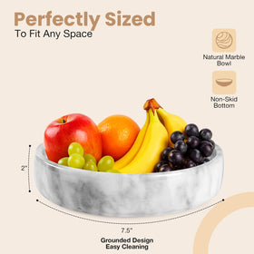 FNTSTICGOODS Marble Decorative Bowl used as fruit display keeps produce organized