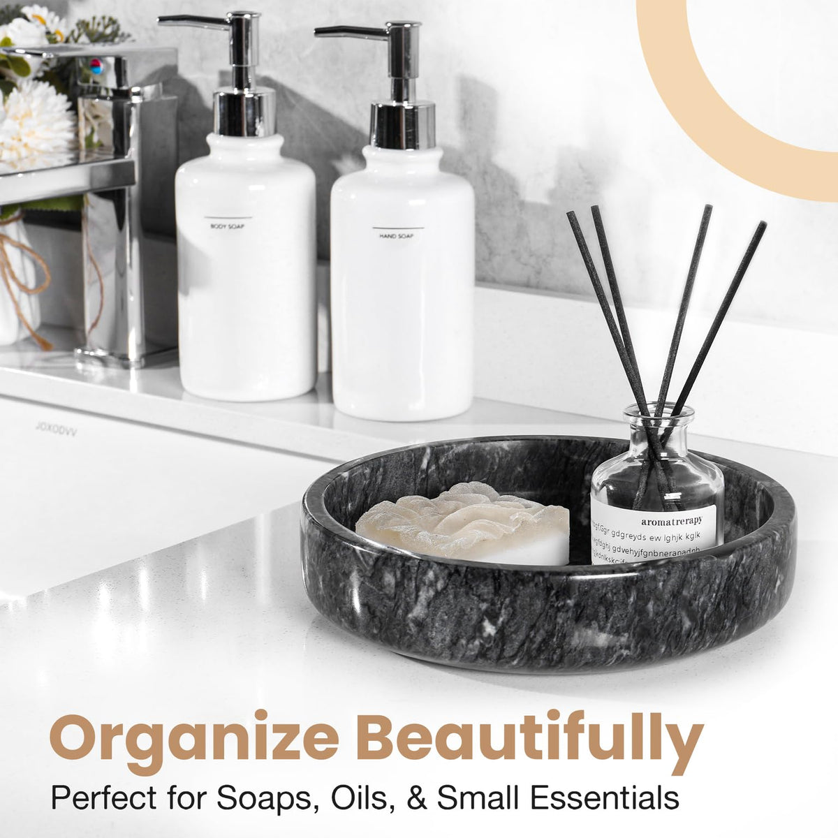 FNTSTICGOODS marble bowl for modern minimalist decor in living space