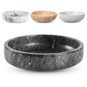 FNTSTICGOODS marble bowl in natural black, 7.5-inch centerpiece for stylish surfaces