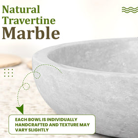 FNTSTICGOODS travertine bowl styled as a centerpiece to elevate living spaces.