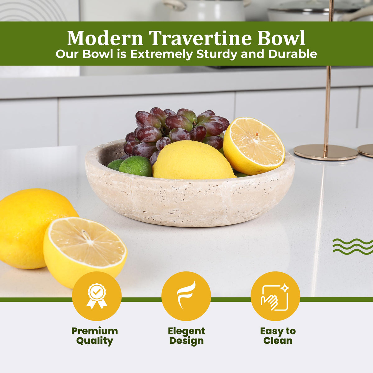 FNTSTICGOODS travertine bowl natural beige tone complements diverse decor styles