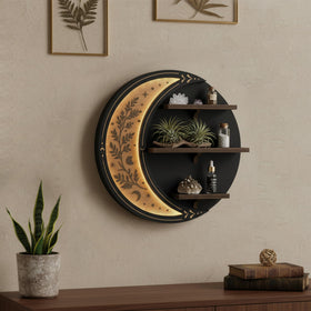 FNYDOX 30cm-long moon shelf fits crystals and small items neatly.
