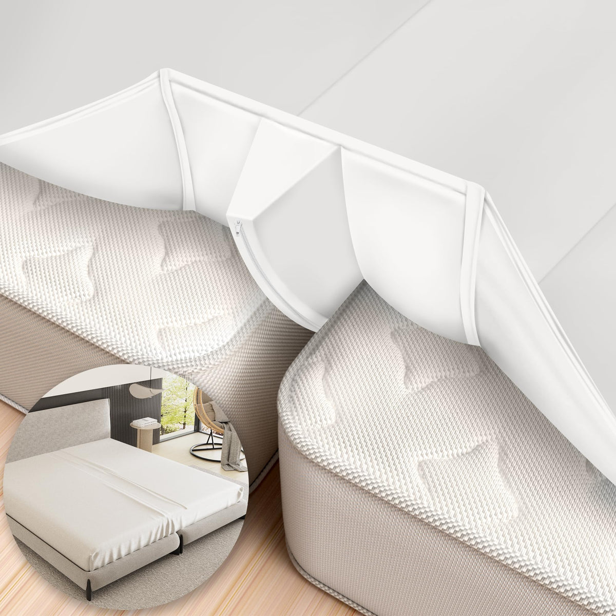 Foamagic bed-bridge setup demonstrates a seamless twin XL to king connection for couples.