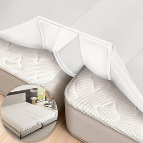 Foamagic bed-bridge setup demonstrates a seamless twin XL to king connection for couples.