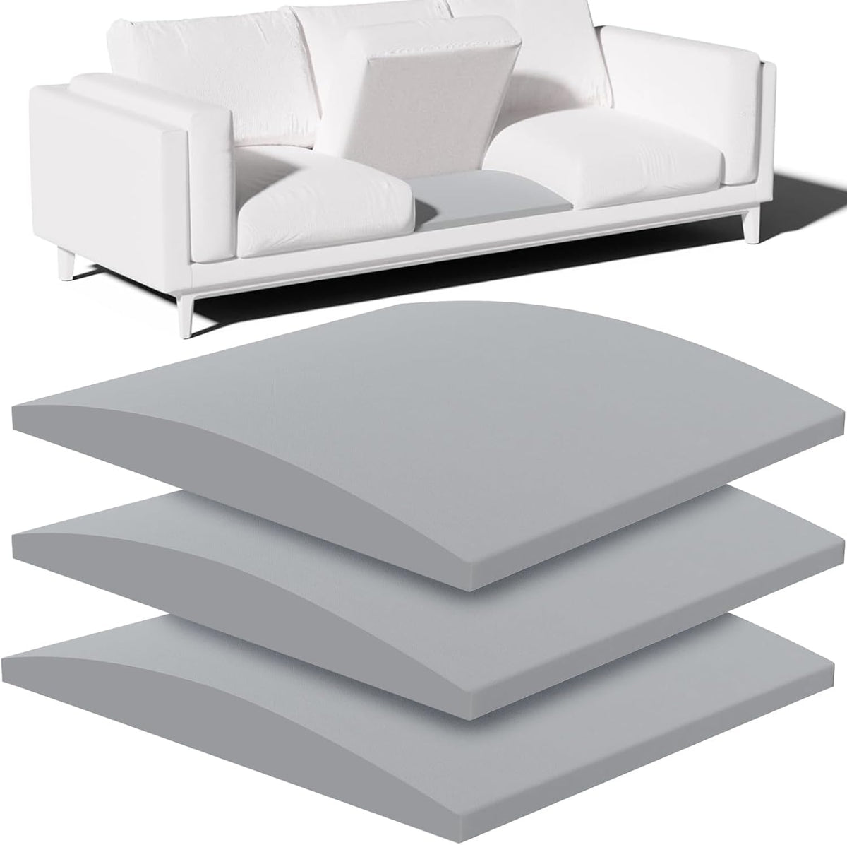 Foamagic couch cushion support underneath provides instant lift for sagging cushions.