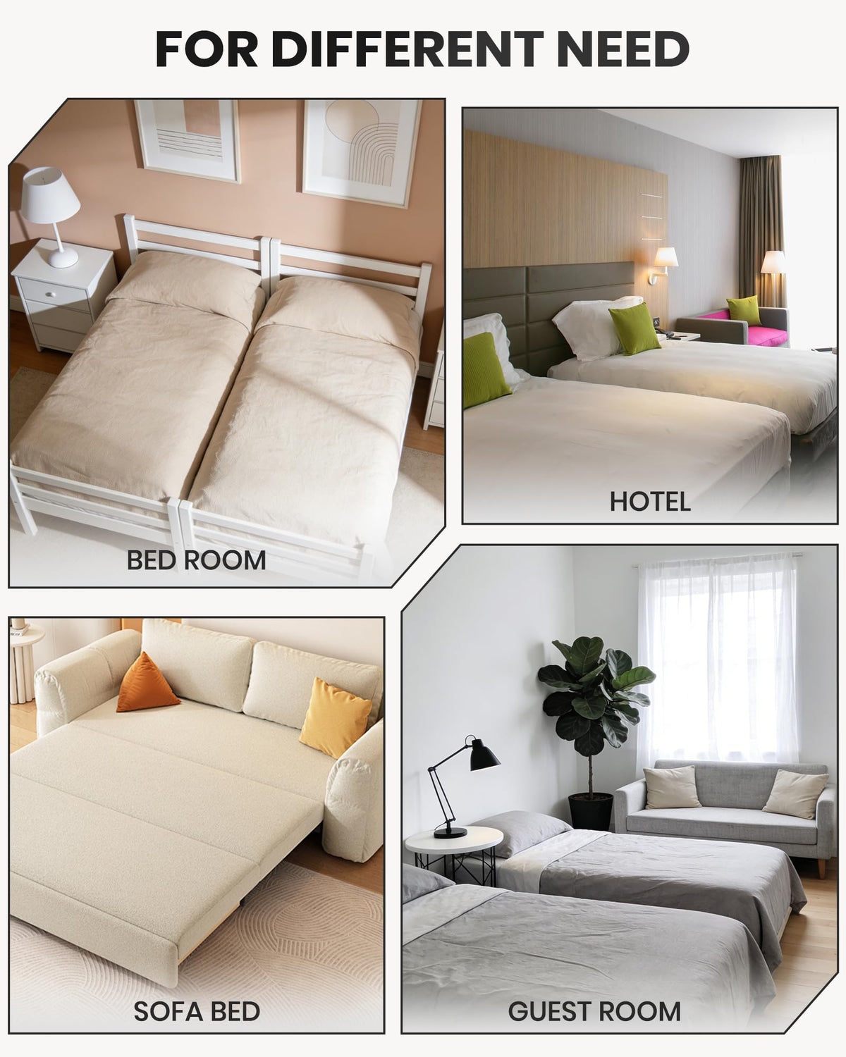 Foamagic king-sleep solution fits guest rooms and vacation rentals.
