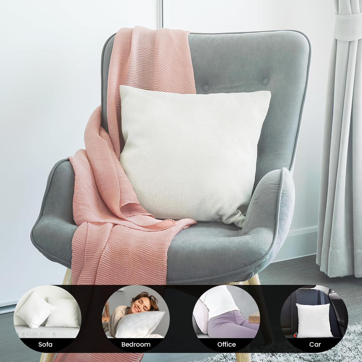 Foamily bedroom decor pillow insert 26x26 to coordinate bed decor.