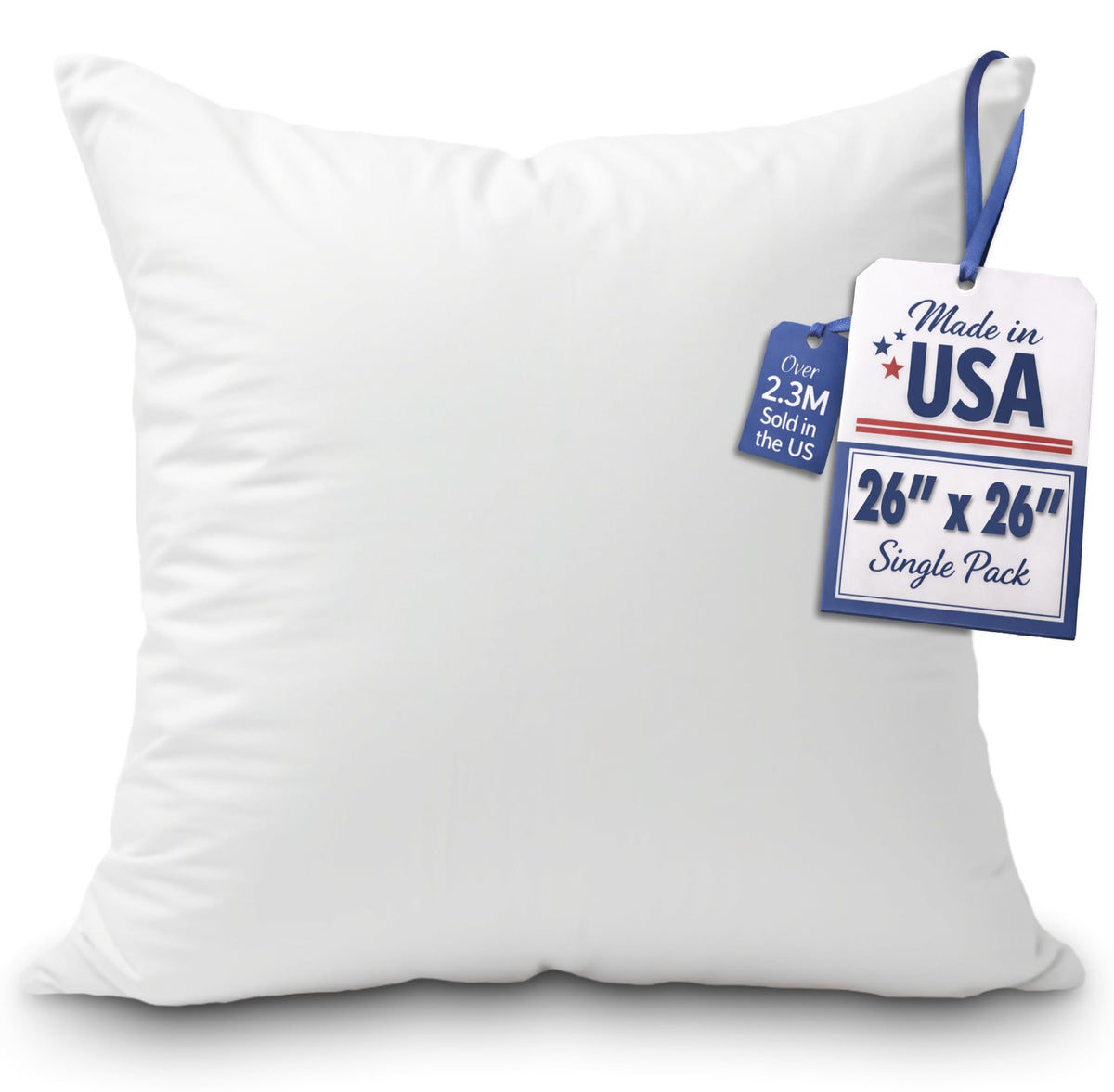 Foamily 26x26 couch pillow insert with plush texture for a fuller sofa look.