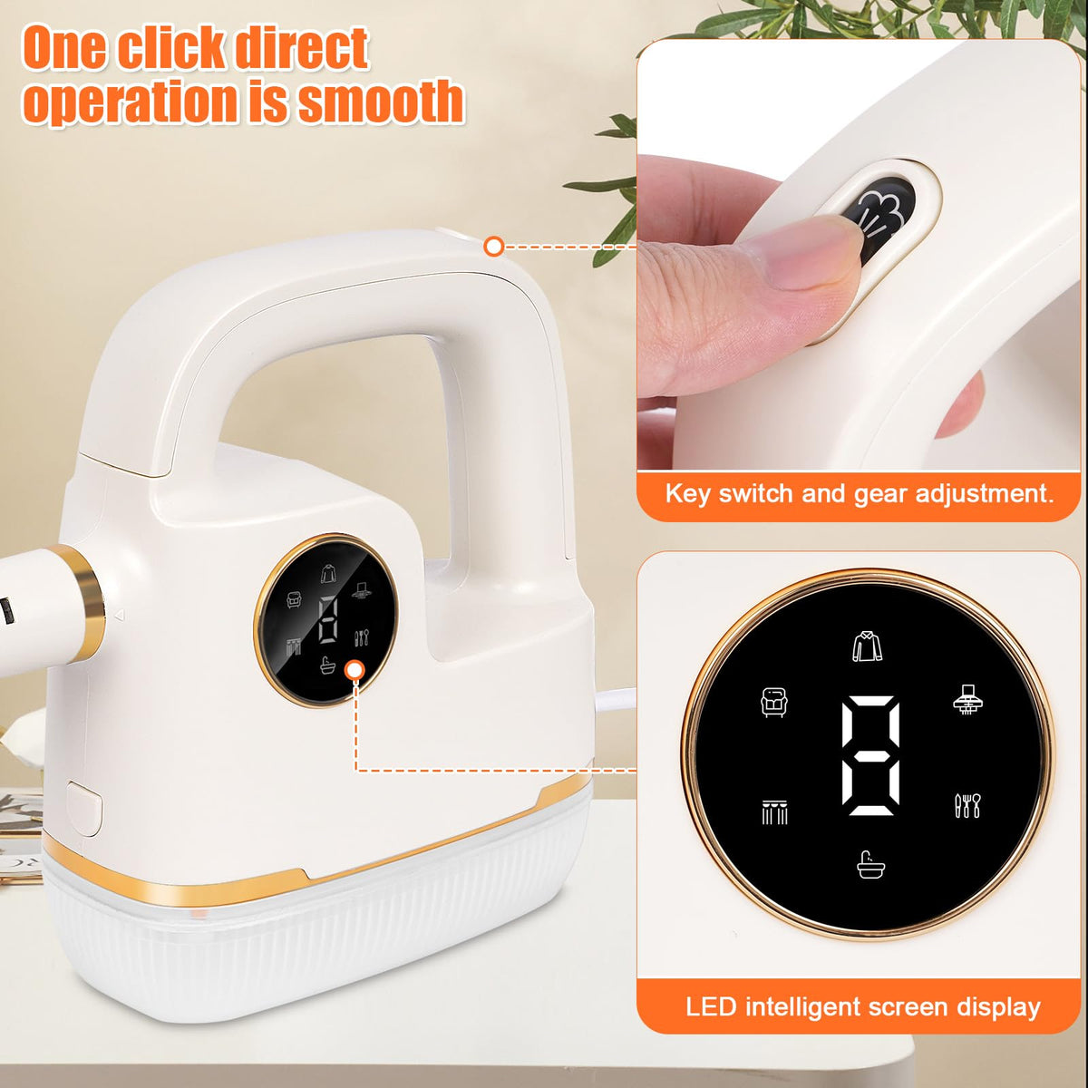 Foandbevi steam cleaner with detachable water tank enables continuous refills during cleaning.