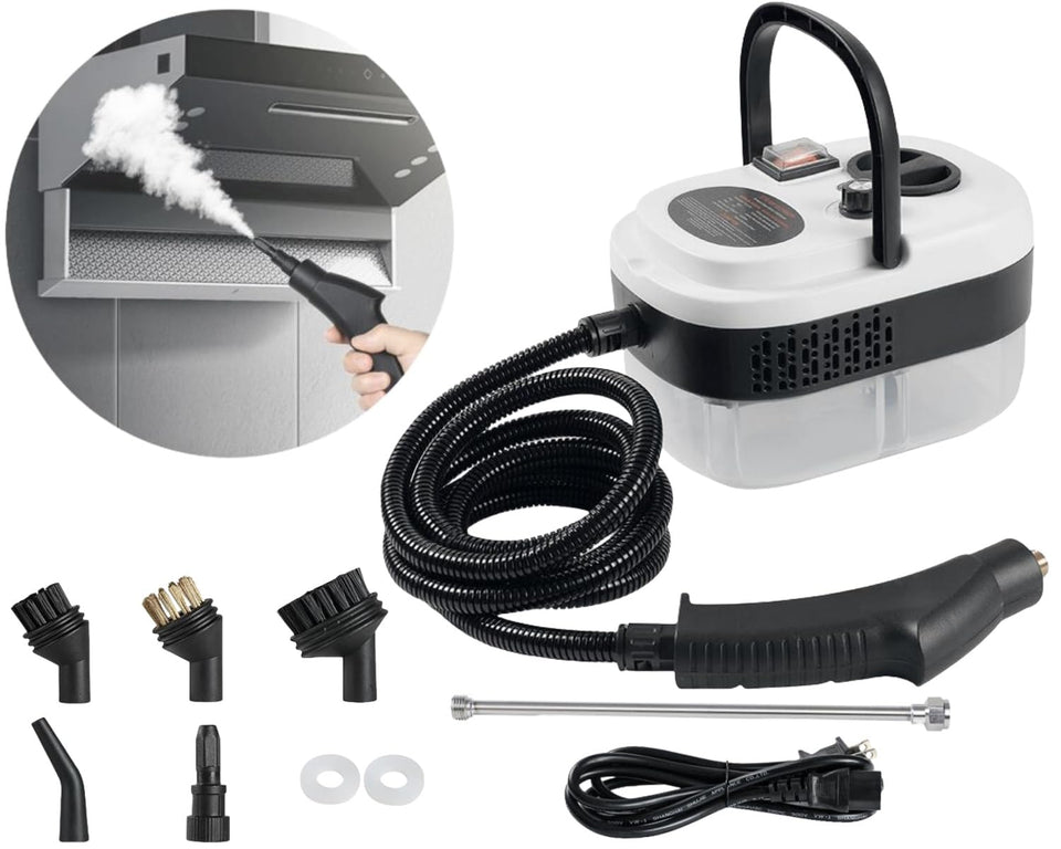 Foandbevi steam cleaner front view for convenient handheld cleaning.