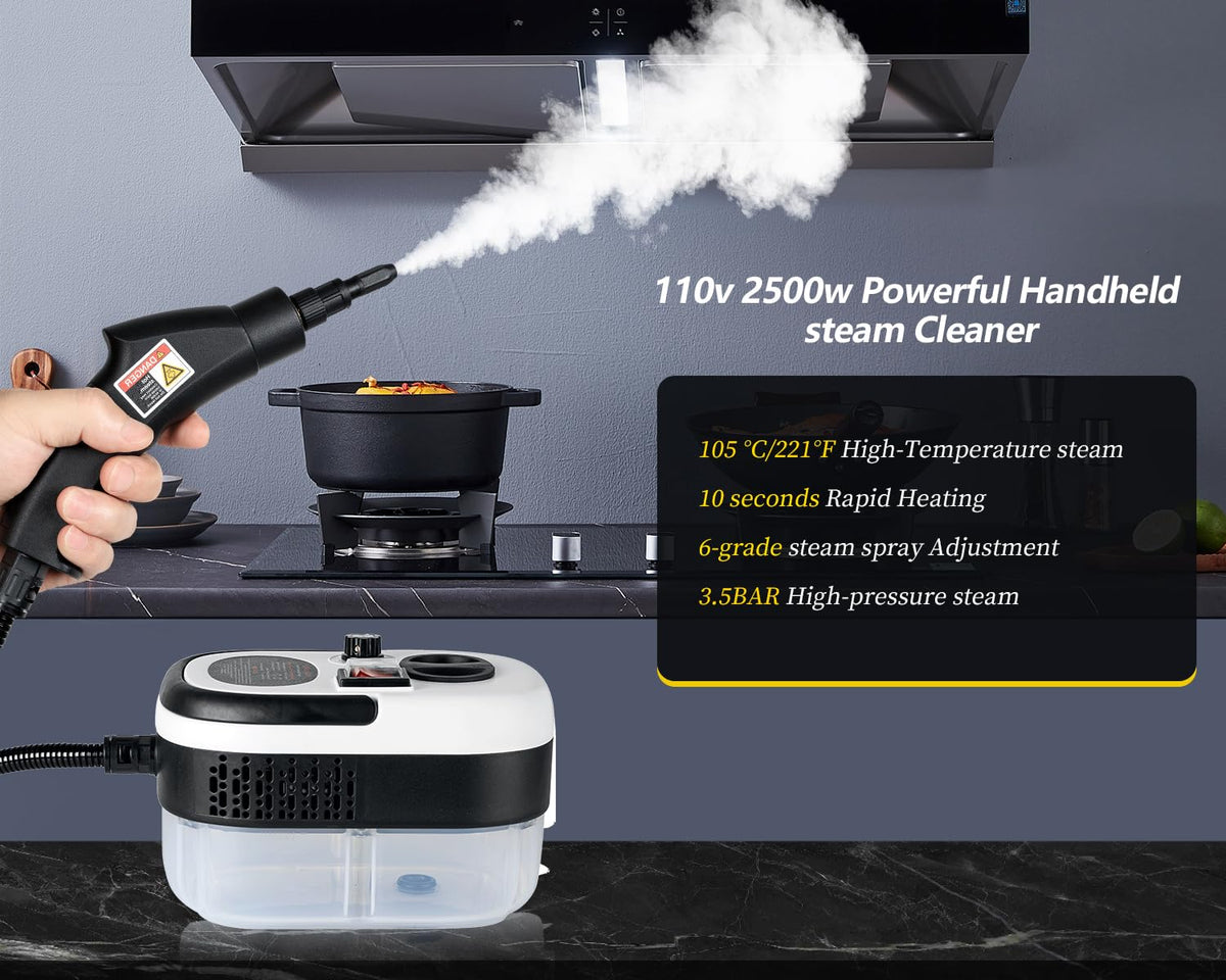 Foandbevi steam cleaner tank capacity 1.2L supports long cleaning sessions.