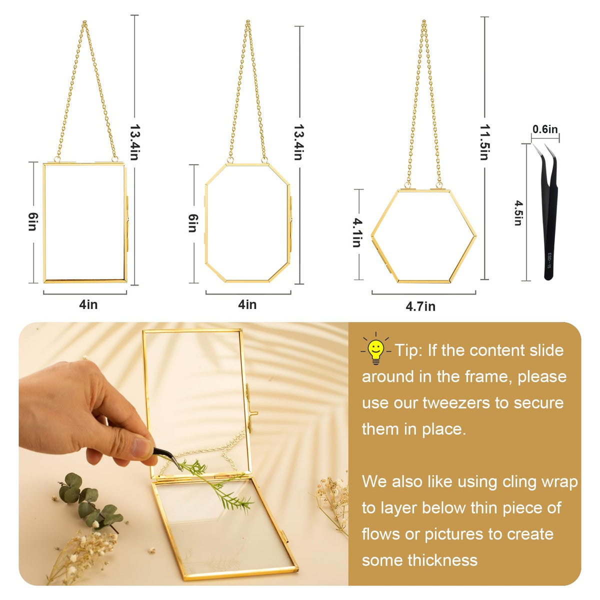 FOCHIER F golden wall chain hanger enables easy mounting.