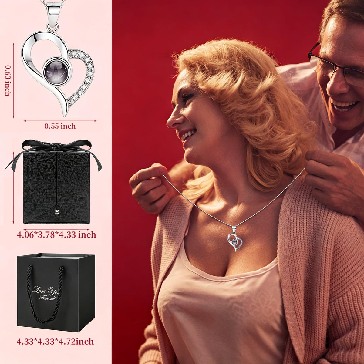 FOCIE Mother's Day gift idea featuring preserved rose and necklace.