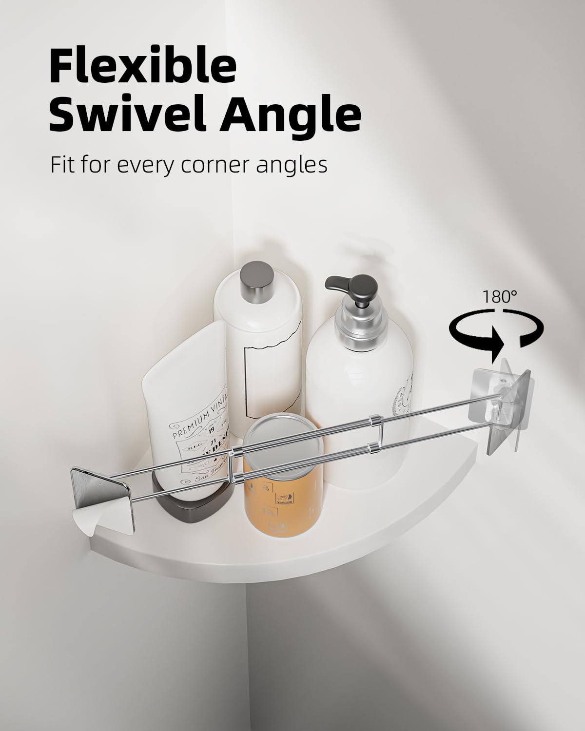 FOCSPROD adhesive backing anchors bar securely to smooth walls