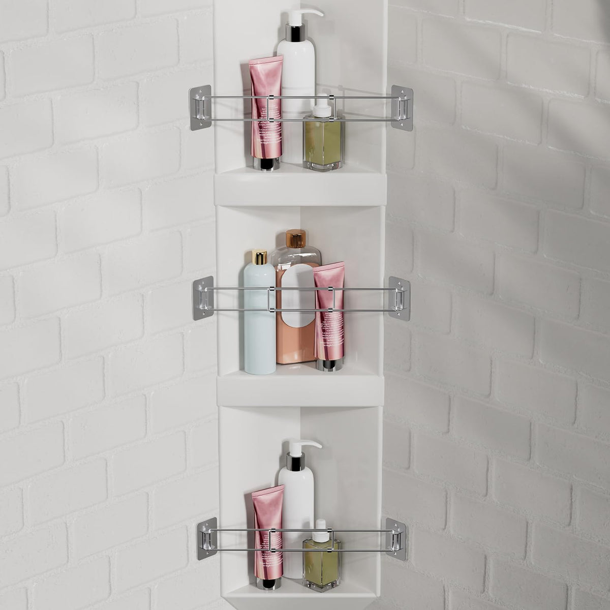 FOCSPROD adjustable RV shower corner bar extending from 7.9 to 13.7 inches for tight spaces