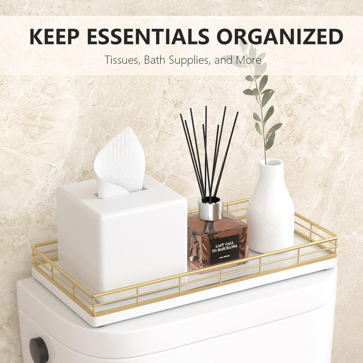 FocusOnIt toilet basket with non-slip pads protects the tank and prevents sliding